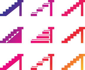 Fototapeta premium Stairs vector set