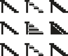 Fototapeta premium Stairs vector set