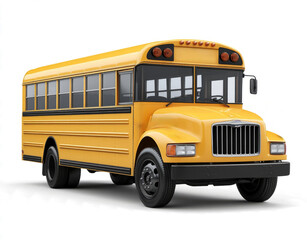 A school bus, isolated  a transparent background, 