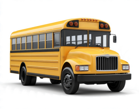 A school bus, isolated  a transparent background,  - Powered by Adobe