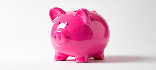 The vibrant pink piggy bank symbolizing savings and financial goals.