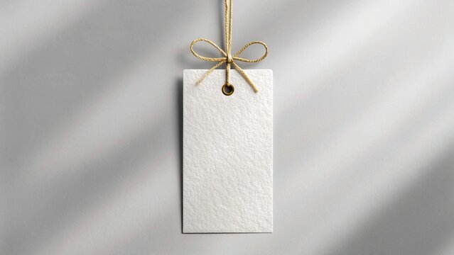Blank Tag Hanging on Twine for Mockup