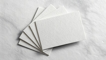 Stack of Blank White Textured Paper Cards