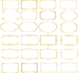 Set of Rectangle Gold Frame