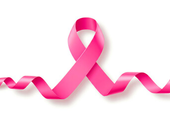Vibrant Pink Ribbon: A Striking 3D Emblem, Shining Bright for Breast Cancer Awareness Month & Global Solidarity.