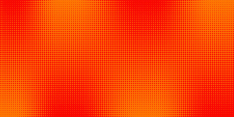Dots halftone orange color pattern gradient texture with technology digital background.