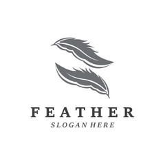 Feather Logo Vector Symbol Design