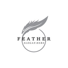 Feather Logo Vector Symbol Design