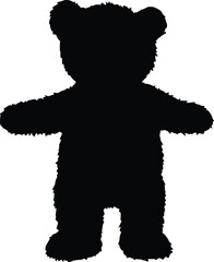 Childhood Comfort — Silhouette Illustration of Teddy Bear with Outstretched Arms in Standing Pose