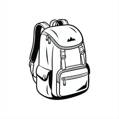 Set of school vector backpacks with school supplies