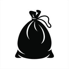 Illustration of a black money bag with dollar symbol