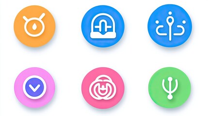 Obraz premium Colorful Set of Abstract Symbols with 3D Effect