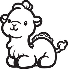 Elegant Camel Illustration in Black & White – Minimalist Desert Animal Art Print