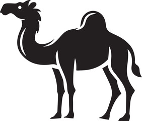 Elegant Camel Illustration in Black & White – Minimalist Desert Animal Art Print