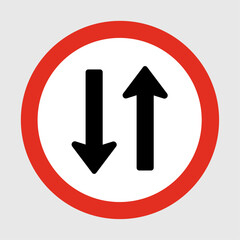Two-Way Traffic – Mandatory Road Sign Vector Icon © Fagner Felix