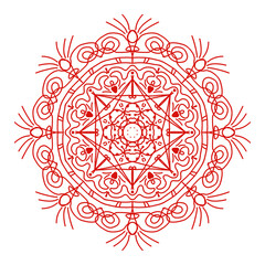 Geometric Red Mandala Pattern Illustration