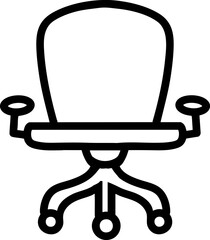 Simple Office Chair Icon Black and White