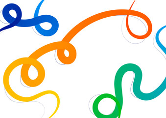 Vector abstract rainbow squiggly lines background