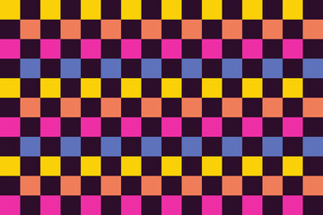 Abstract Y2K Pattern. High-resolution warped checkerboard pattern with a bold and dynamic optical...