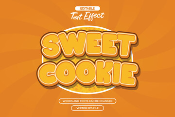 Sweet cookie editable text effect with brown cartoon text style