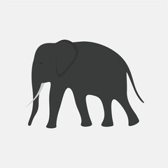 Fototapeta premium Majestic Elephant Silhouette on Light Background
