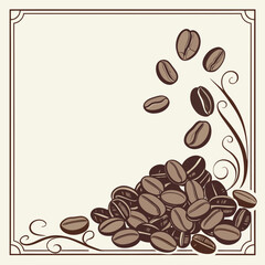 Obraz premium Coffee Beans Frame with Copy Space Design 