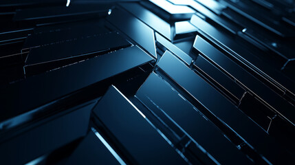 Dark futuristic background with arrows in smooth metallic gradient, modern geometric background