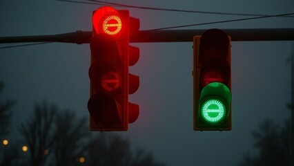 
"Traffic lights blinking in Morse code about their existential dread"
