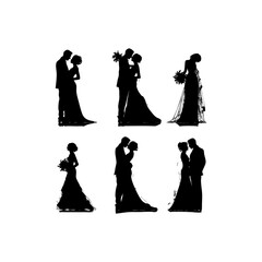 bride and groom silhouettes