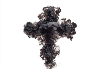 a cross made of smoke is shown in this image