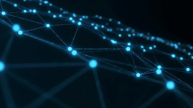 革新的なシステムとAIをイメージさせる幾何学模様