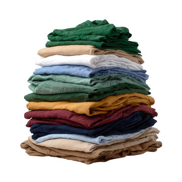 A vibrant stack of colorful linens, showcasing an array of textures and hues. Perfect for home decor, textile design, or lifestyle photography.
