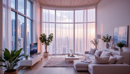 imagine a serene scene bathed in the gentle glow of window light, showcasing a futuristic world where every corner of your home is seamlessly integrated into the internet of things