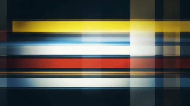 Abstract Geometric Light Patterns with Horizontal and Vertical Lines in Dark Background