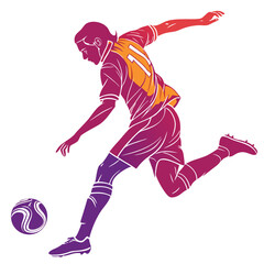 abstract sports player, running, silhouette, colorful, dynamic, energetic, motion blur, digital art

