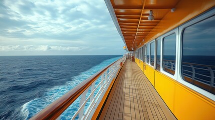 Obraz premium Ocean liner deck, side view