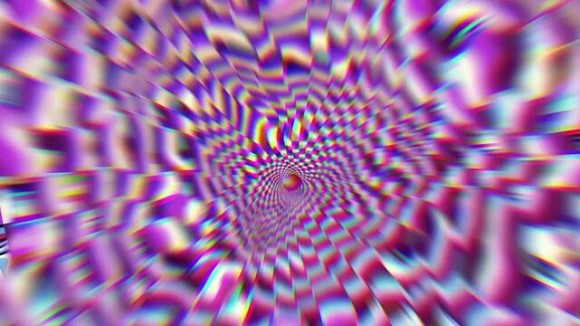 Wave diffusion animation, water radio waves. Deformation of geometric forms seen in the transparent liquid, rippled fluid background with shock waves, purple video looping