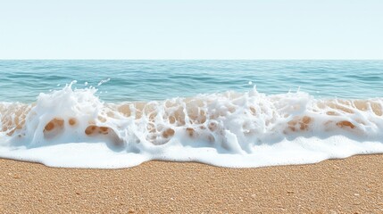 Obraz premium Ocean waves crashing on sandy beach