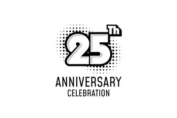 25 Anniversary Logotype Design in black and white color