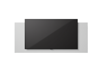 Modern television mounted on a sleek wall.