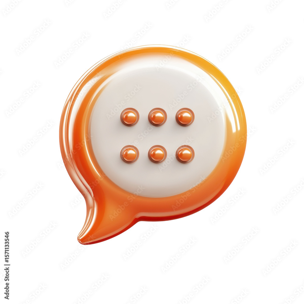 Fototapete modern chat bubble icon with dots communication message dialog box sign on transparent background