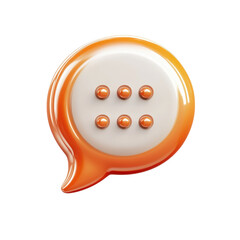 Modern Chat Bubble Icon with Dots Communication Message Dialog Box Sign on transparent background