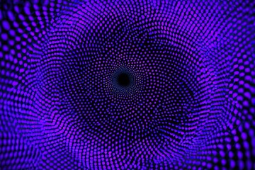 Abstract swirling pattern of small dots, deep purple and dark blue