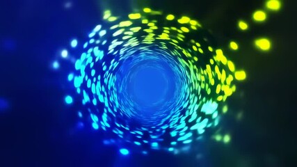 Abstract futuristic tunnel, colorful light beams and data transfer, loopable - Powered by Adobe