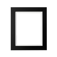 Black and white frame isolated on white or transparent background. PNG