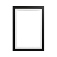 Black and white frame isolated on white or transparent background. PNG
