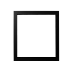 Black and white frame isolated on white or transparent background. PNG