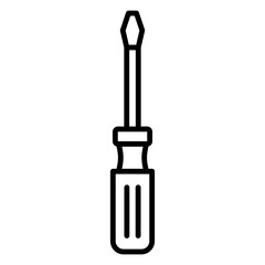 Screwdriver icon or repair symbol on white background