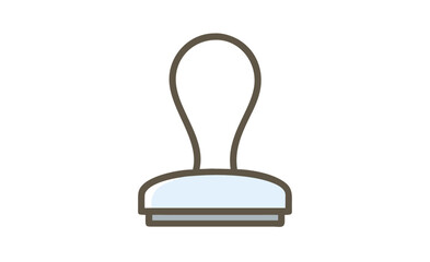simple icon of rubber stamp for document approval or verification
