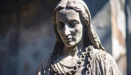 Slave Trade Memorial Statue of a Young Woman in Braids Symbolizing the Pain of Enslavement